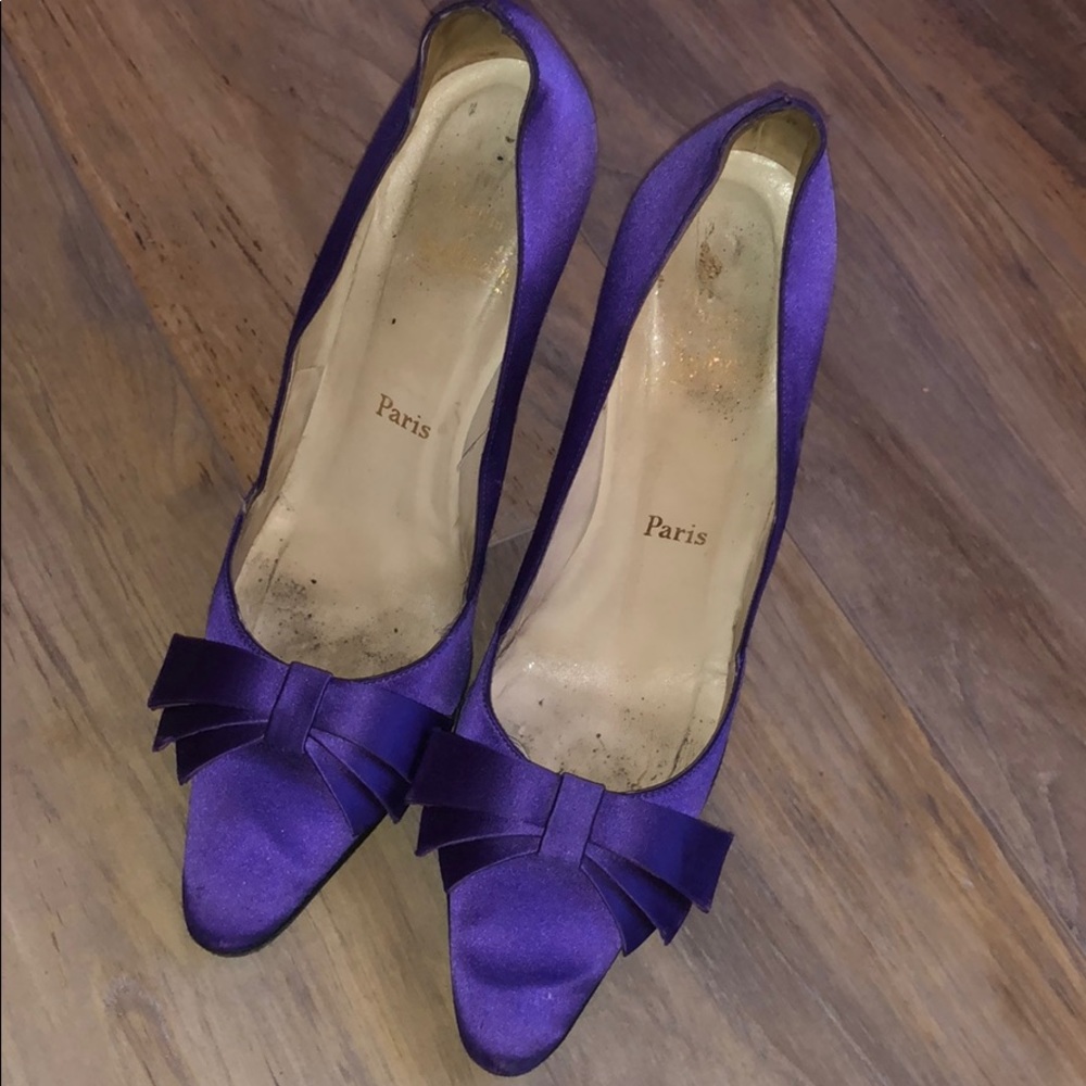 Christian Louboutin Purple Satin Heels